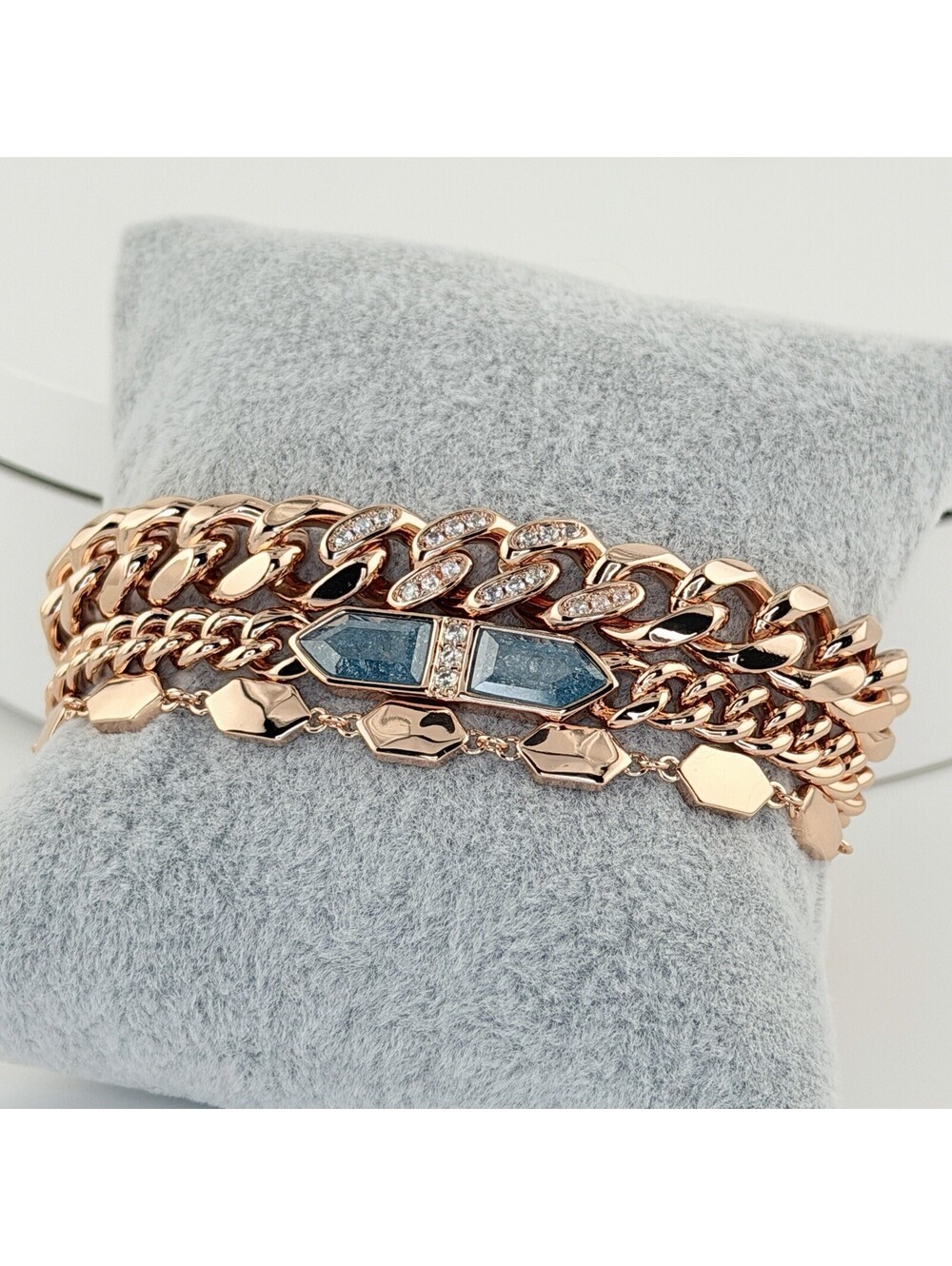 Bomb Party Luxe Layers Bracelet āDo It For Youā London Blue Ice Crystal on RG
